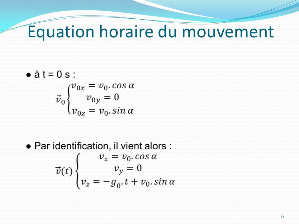 equation horaire